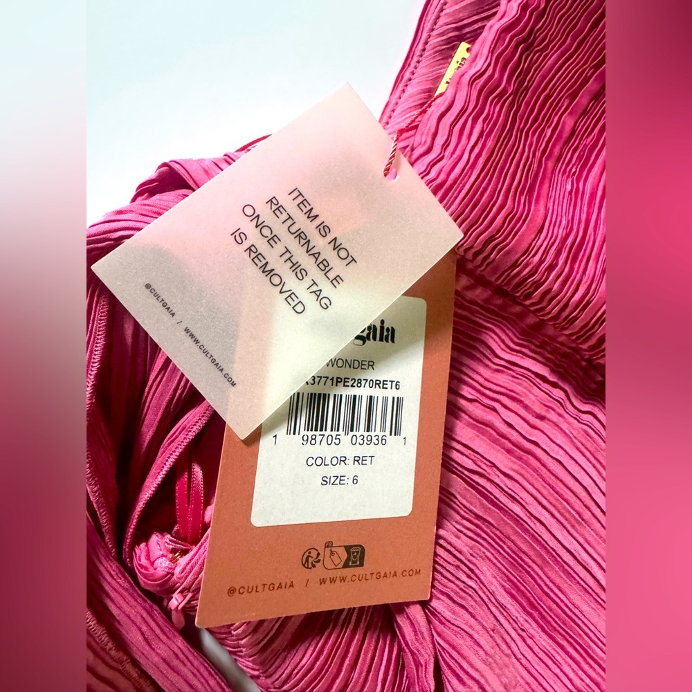 Cult Gaia Pink One-Shoulder Ruched Cocktail Dress ( brand new) - Picture 5 of 6